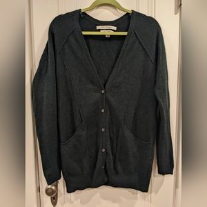 Max Studio forest green longline cashmere cardigan M